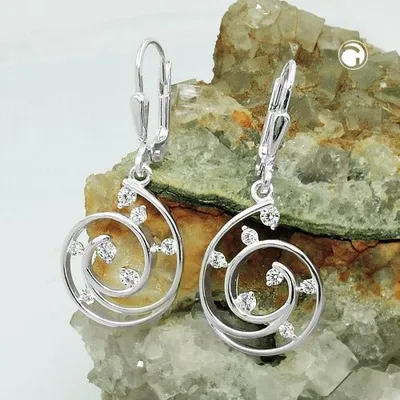 Produktbild von Brisur 32x13mm Spirale mit Zirkonias Silber 925