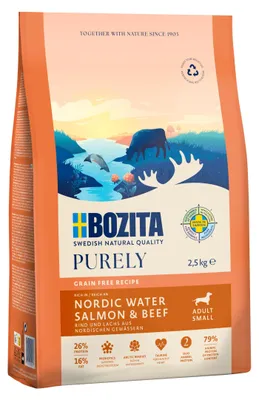 Obrázek produktu pro Bozita 9117382, Dospělý jedinec, Jakékoli plemeno, Hovězí, Losos, 2,5 kg
