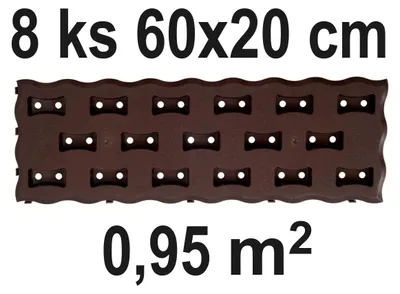 Obrázok produktu pre Záhonový chodník 60x20cm, 8ks, hnedý