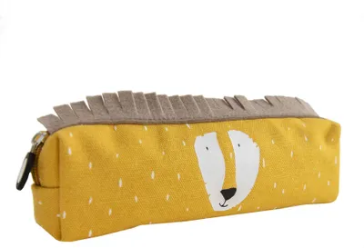Imagen del producto de Estuche para lápices Trixie, largo, diseño "Mr. Lion", color amarillo, de algodón, para niños