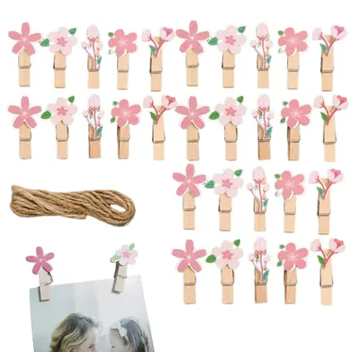 30 Mini-Holzklammern, 3,5 cm, für Fotos & Basteln