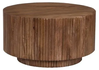 Image de Table basse TALVORA – Bois de manguier massif – Table basse ronde Ø70 cm – Design naturel et authentique