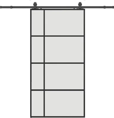 Produktbild von vidaXL Schiebetür mit Beschlag Schwarz 102,5x205 cm ESG-Glas
