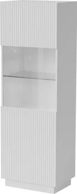 Produktbild von Furniture24 Vitrine Liverti - B Vitrinenschrank 59,5 X 178 X 42 Cm Weiß Mdf Wohnzimmerschrank