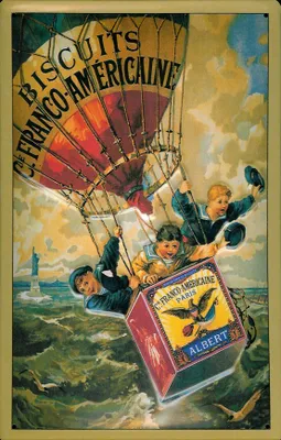 Produktbild von Blechschild Albert Biscuits Fesselballon Kekse Schild Nostalgieschild