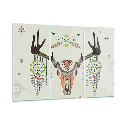 Produktbild von Bilder auf glas - Hirsch Mandala Spiritualität wild - 105x70cm - Glasbilder - Wandbilder - Kunstdruck - Wanddekoration aus Glas - Glas Bilder - Wandbild auf Glas - GCE105x70-3154