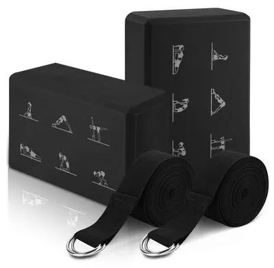 Obrázok produktu pre Sada joga blokov s páskami – ľahká pena vhodná na jogu a pilates