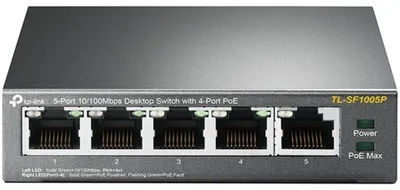 Produktbild von TP-Link TL-SF1005P Unmanaged Fast Ethernet (10/100) Power over Ethernet (PoE) Schwarz