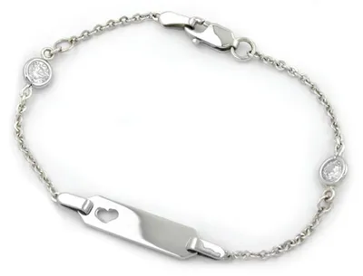 Produktbild von Armband Schildband Armschmuck 925 Silber rhodiniert 15cm Kinder Silberarmband