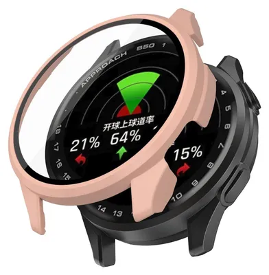 Produktbild von Für Garmin Approach S50 Kunststoff Watch Hülle + Tempered 9H Hart Glas Rosa