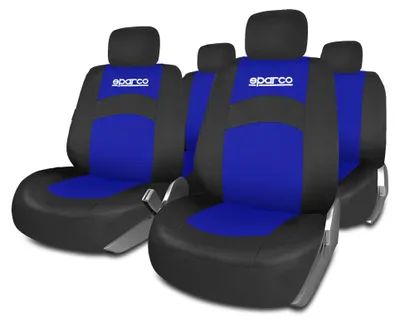 Obrázek produktu pro Potah sedadel SPARCO 402, sada potahů pro přední a zadní sedadla, univerzální, polyester, modrá/černá