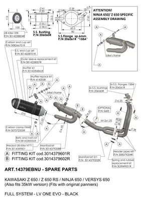 Image de Silencieux de remplacement LeoVince de 71,50 mm, compatible avec les échappements LeoVince