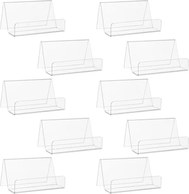 Imagen del producto de Soportes para tarjetas, de acrílico transparente, 10 unidades, para oficina y comercio