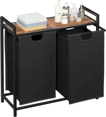 Produktbild von Wäschekorb mit 2 Fächern, ausziehbar und abnehmbar, 73x30x72 cm, für die Wäscheaufbewahrung