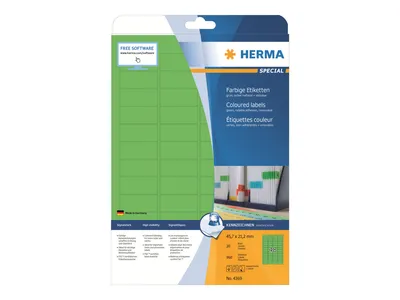 Image de HERMA étiquettes A4 vertes 45,7x21,2 mm papier mat 960 pièces