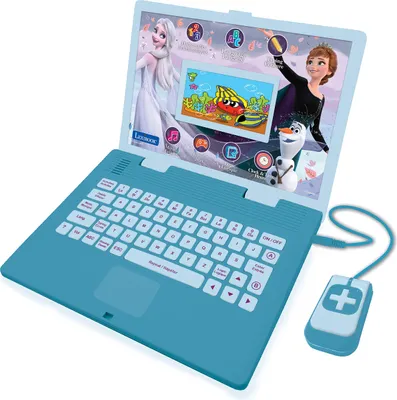 Produktbild von Lexibook Frozen Lern- und zweisprachiger Laptop Französisch/Englisch – Spielzeug für Kinder (Jungen & Mädchen) 130 Aktivitäten, Spielen und Musik Lernen – Blau und Lila – JC798FZi1
