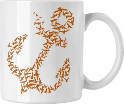Produktbild von Trendation - Tasse für Segler Geschenke Männer Tasse Geschenkideen Zubehör Gadgeds Segeln Lustig Anker Grafik Kapitän (Weiß)