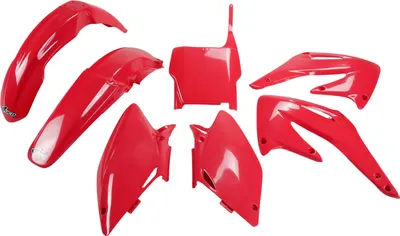 Obrázok produktu pre Sada krytov UFO PLAST, 7-dielna sada plastových krytov pre Honda CRF R 450 cm³, rok výroby 2004, farba: červená, OEM 00-26