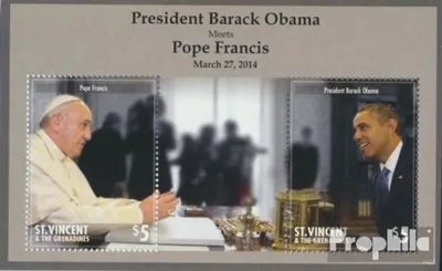 Produktbild von Briefmarken St. Vincent 2014 Mi Block779 (kompl.Ausg.) postfrisch Präsident Obama und Papst Franziskus