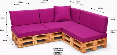 Obrázok produktu pre Setgarden Veľké paletové vankúše, sada 8 ks, vonkajšie, 120 x 50 x 10 cm, sedacie vankúše + opierkové vankúše, 120 x 40 x 10 cm, 1 ks, ružové