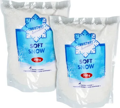 Obrázek produktu pro Měkký sníh 400g - Dekorativní umělý sníh v bílé barvě - Práškový sníh