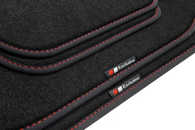 Produktbild von Exclusive Design Fußmatten passend für Opel Corsa E Bj. 11/2014-05/2019, Naht:Rot. Deluxe Velours