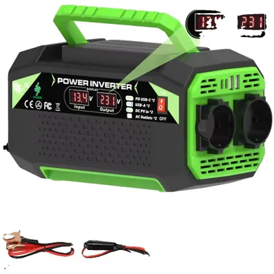 Image de Onduleur, design portable, charge via USB et Type-C, 300W