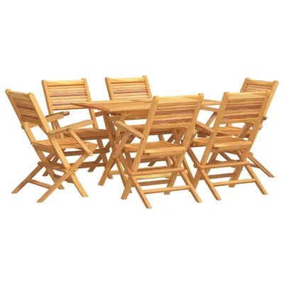 Produktbild von vidaXL 7-tlg. Garten-Essgruppe Massivholz Teak