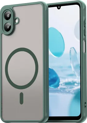 Image de Étui MagSafe pour Samsung Galaxy A07 4G - Coque arrière Phonesta AirFrost Semi-Transparent - Vert mat
