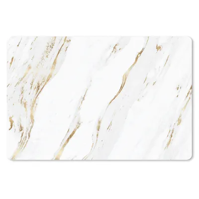 Produktbild von MuchoWow® Schreibtischunterlage Marmor - Gold - Weiß 60x40 cm - XXL Mauspad - Großes Mauspad