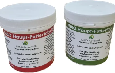 Produktbild von MIBO Aquarium Haupt-Futtertabs im SparSet Tabs GRÜN & ROT