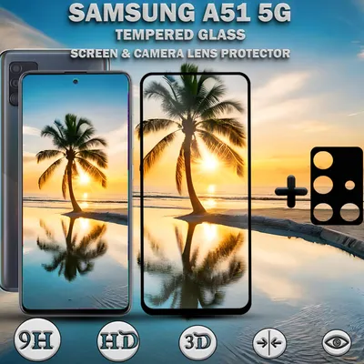 Obrázek produktu pro Ochranný kryt displeje a objektivu Samsung Galaxy A51 5G z tvrzeného skla 9H