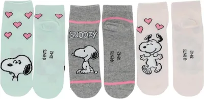 Obrázok produktu pre Dámske ponožky Snoopy 3-pack - pohodlné a štýlové 39/42