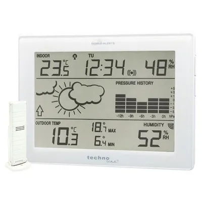 Produktbild von Technoline MA 10410, Weiß, Innen-Hygrometer, Innen-Thermometer, Außen-Hygrometer, Außen-Thermometer, Barometer, Thermometer
