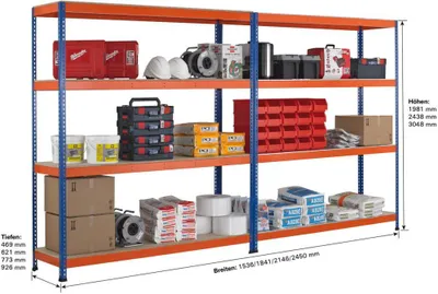 Produktbild von Weitspannregal Z1 GR 3048x1536x469 m.Spanpl.