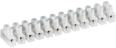 Produktbild von Lüsterklemme, transparent, weiß, 12er Reihe mit doppelter Schraubklemme