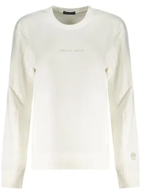 Produktbild von Weißes Damen-Sweatshirt mit Rundhalsausschnitt und Hochdruckprint