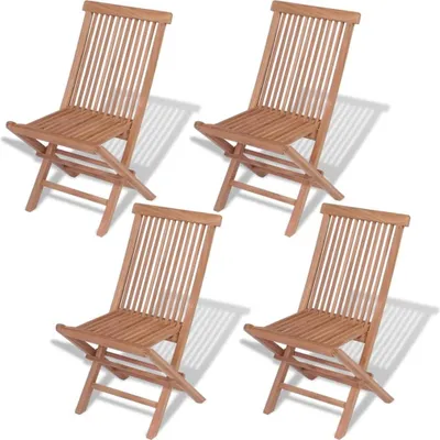 Produktbild von Klappbare Gartenstühle 4 Stk. Massivholz Teak