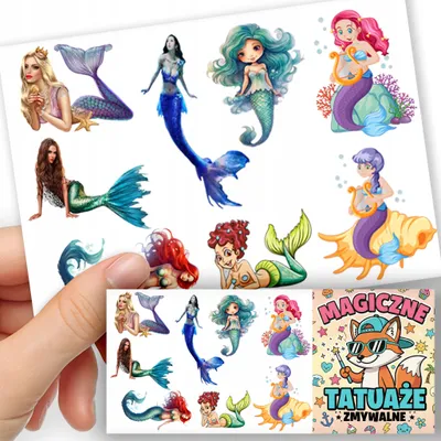 Image de TATOUAGES EPHEMERES POUR ENFANTS - Sirène - 8 pcs