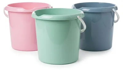 Immagine prodotto di Secchio per la pulizia in plastica, capacità 5 litri, confezione da 3 pezzi, adatto per uso alimentare, ideale per la cucina e il campeggio