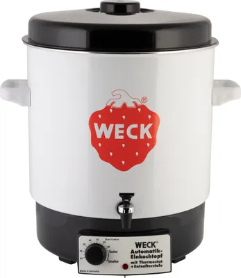 Produktbild von WECK Einkochautomat 29 l Ø35cm weiß emailliert ohne Uhr mit Auslaufhahn