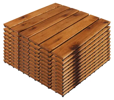 Produktbild von 11/33 Stk  1/3m² Holzfliese Akazienholz 30x30cm Fliese Stecksystem
