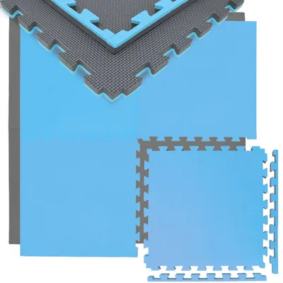 Produktbild von 2 cm Dick: 1m² Bodenschutz Fitnessmatte - 4 Sportmatten 50 x 50 cm