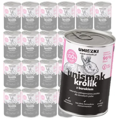 Zdjęcie produktu dla Uniszki Unismak Królik z Burakiem 24x400g Bezzbożowa Mokra Karma dla Psa