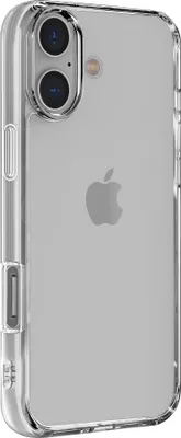 A clear, studio shot of a transparent iPhone case.