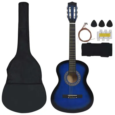 Immagine prodotto di Set Chitarra Classica 8 pz per Principianti Blu 3/4 36"