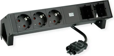 Produktbild von BACHMANN DESK2 3xCEE7/3 2xCM Strom 0,2m GST18 RAL9005
