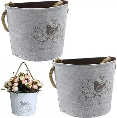 Produktbild von Blumenkorb Pflanzer hängende Töpfe Topf Wand Vase halbkreisförmige Indoor -Outdoor -Dekoration Innenhof Garten Sukkulenten Kräuterwand, Packung