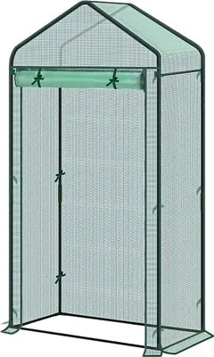 Produktbild von Foliengewächshaus Gartengewächshaus – Winterbeständig – PE-Folie 135 g/m² – Kweekhuis – Gewächshaus – Pflanzenhaus für Tomaten & Kletterpflanzen – 100×50×190 cm Grün