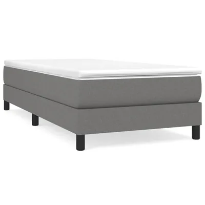 Image de Cadre de lit sans matelas gris foncé 100x200 cm Tissu